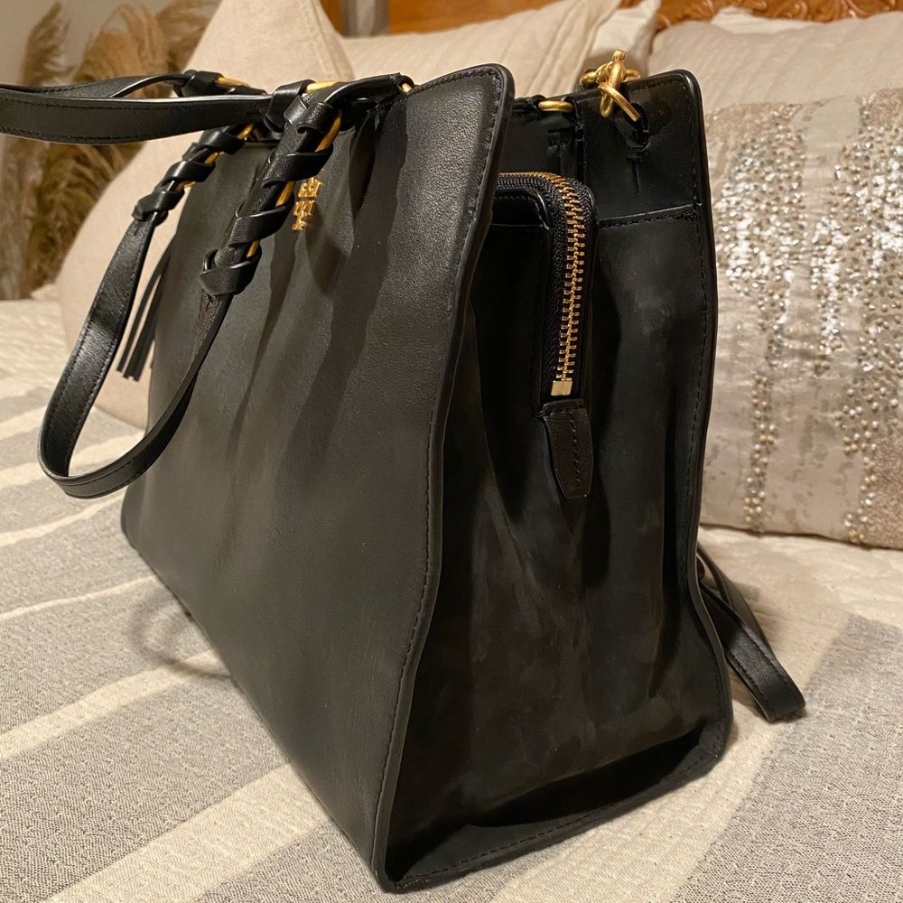 💯$578 Tory Burch Brooke Smooth Leather Satchel Bag - Picture 16 of 16